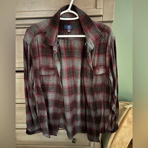 George Red and Gray Plaid Shirt